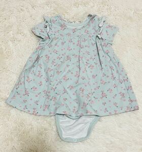 H&M baby все One-piece 60~70cm цветочный принт mint green H&M baby ребенок одежда цветок девушки девочка детская одежда короткий рукав 