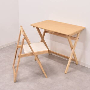 [ limitation free shipping ] folding desk & chair 2 point set outlet furniture PC office desk simple desk study [ new goods unused exhibition goods ]AI1221J4