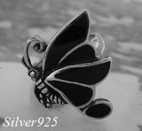  silver 925 silver. natural stone onyx embedded butterfly ..... butterfly ring /11 number.15 number ..