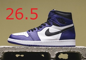 NIKE AIR JORDAN 1 RETRO HIGH OG COURT PURPLE WHITE BLACK 2020 26.5cm ナイキ エア ジョーダン コート パープル 新品未使用 黒タグ付き