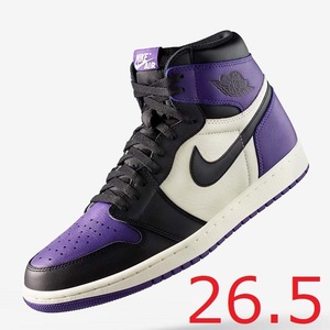 NIKE AIR JORDAN 1 RETRO HIGH OG COURT PURPLE 2018 26.5cm ナイキ エア ジョーダン レトロ ハイ コート パープル 新品未使用 黒タグ付き