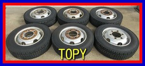 ■中古タイヤホイール■　TOPY スチールホイール 19.5インチ 6.75J +136 6H 222.25 TOYO M919 225/70R19.5 ６本 激安 送料無料 J767