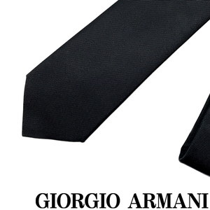 GIORGIO ARMANI галстук joru geo Armani бренд шелк черный [.. ширина :8cm] 360054-999-00020