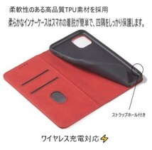 (P71) iPhone13Pro スマホ ケース カバー スタンド レザー 手帳型 カード収納 耐衝撃 マグネット 人気 レッド 5_画像5