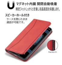 (P71) iPhone13Pro スマホ ケース カバー スタンド レザー 手帳型 カード収納 耐衝撃 マグネット 人気 レッド 5_画像3