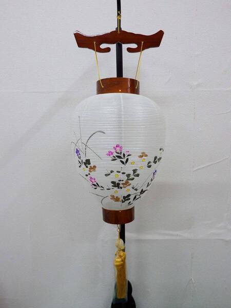 【長期在庫品】盆提灯 御所 特選けやき 瀬川C 一重張 29×80cm 現品特価 提灯のみ