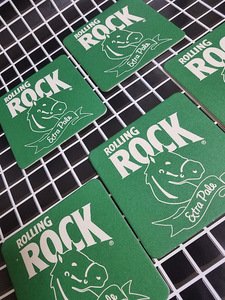 即決未使用送料込! ローリングロック ビール コースター ROLLING ROCK 紙製 5枚セット / YW2172