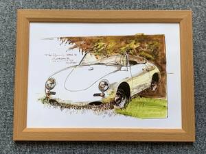 ■ лук. Kazuhiro Ikeda "Porsche356 Roadster" B5 размер драгоценная иллюстрация