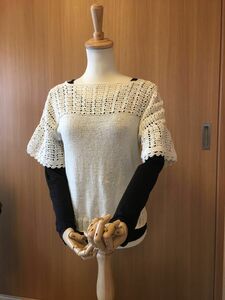 手編み　サマーセーター　白