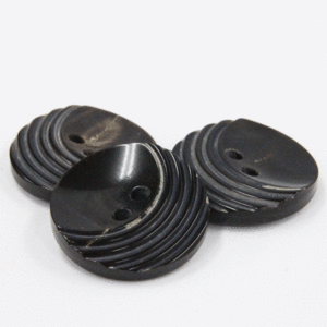 昔のボタン 30ｍｍ ブラック 本水牛ボタン ３個セット ANT9006 昭和30年代からの専門店用の高級ボタン