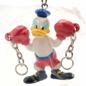  Disney Donald PVC figure key chain Boxer Lucky corporation company 2000 year rom and rear (before and after) 