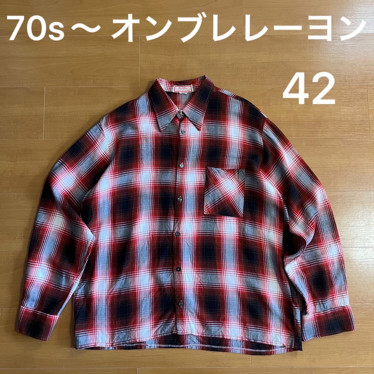 レミレリーフ オンブレチェック レーヨンシャツ ネイティブ柄 ブラック