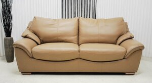  great special price outlet unused article limit AIR LEATHER air leather height repulsion urethane foam luxury modern 3P sofa beige 