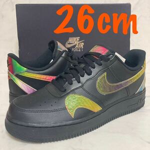 ★送料無料★【新品 タグ付き】26cm Nike Air Force 1 Low Black Multi ナイキ エアフォース 1 ロー ブラック マルチ 黒 ホログラム LV8