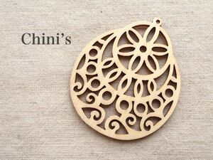  prompt decision 1 piece wood ornament ethnic plain wood * charm * wooden hand made parts material pendant 