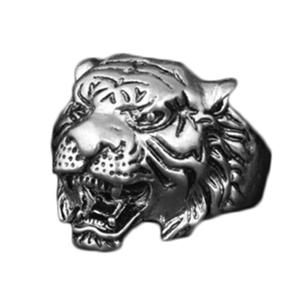リング 指輪 シルバー 約20~21号 虎 トラ タイガー 干支 メンズ ヘッドリング ヨーロピアン ファッション 動物 アニマル #C1806-4