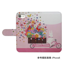 iPhone12 Pro Max　スマホケース 手帳型 プリントケース 花 蝶 うさぎ 自転車 キャラクター かわいい_画像2