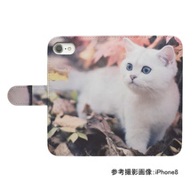 Galaxy S21＋ 5G SCG10　スマホケース 手帳型 プリントケース ネコ 白猫_画像2