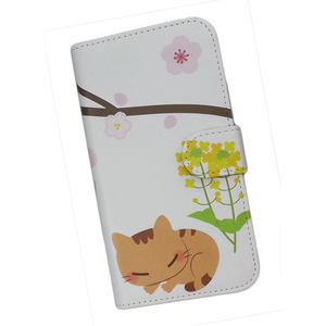 Redmi Note 10 JE XIG02/A101XM　スマホケース 手帳型 プリントケース 猫 桜 菜の花 ねこ かわいい