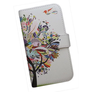 Redmi Note 10 JE XIG02/A101XM　スマホケース 手帳型 プリントケース 木 鳥 カラフル おしゃれ
