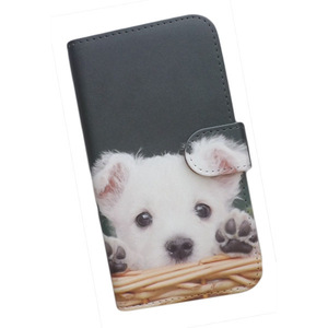 Redmi Note 10 JE XIG02/A101XM　スマホケース 手帳型 プリントケース 犬 子犬 ウェスティ かわいい