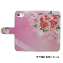 Galaxy S20+ 5G SC-52A　スマホケース 手帳型 プリントケース カーネーション バラ 薔薇 花柄 花束 キラキラ_画像2