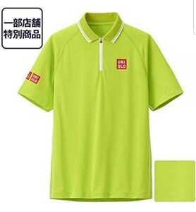 【新品】ユニクロ 錦織圭 テニスウェア 2015 全豪 ポロシャツ 半袖 黄緑 グリーン Lサイズ スポーツ Tシャツ【未使用】 