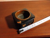 輪島塗　漆器　蒔絵　煙草盆　香炉　金蒔絵　　アンティーク輪島塗　時代漆器　１客_画像6