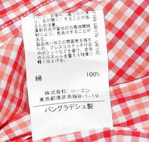 新品!! コーエン coen ギンガムチェック ボタンダウン オックス シャツ レッド (XL) 送料安 ユナイテッドアローズ メンズ 長袖 格子 赤 LL_画像6