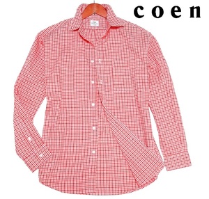  new goods!!ko-encoen silver chewing gum check button down oks shirt red (XL) cheap postage United Arrows men's long sleeve .. red LL