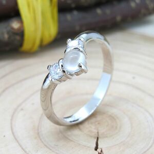  free shipping SILVER925 13 number moonstone Cubic Zirconia silver 