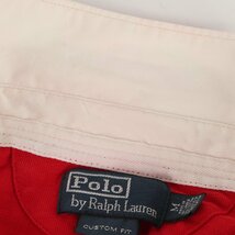 POLO Ralph Lauren ポロ ラルフローレン ワンポイント ワッペン エンブロイダリー 長袖 ラガーシャツ MNBLKNIM1J00127 CUSTOM FIT レッ M_画像6