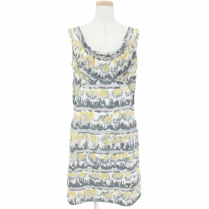 Marni Marni One Piece Grey Yellow 40 (L) Mini Length Dely Frill Frill Print Модный простые чистые взрослые девушки