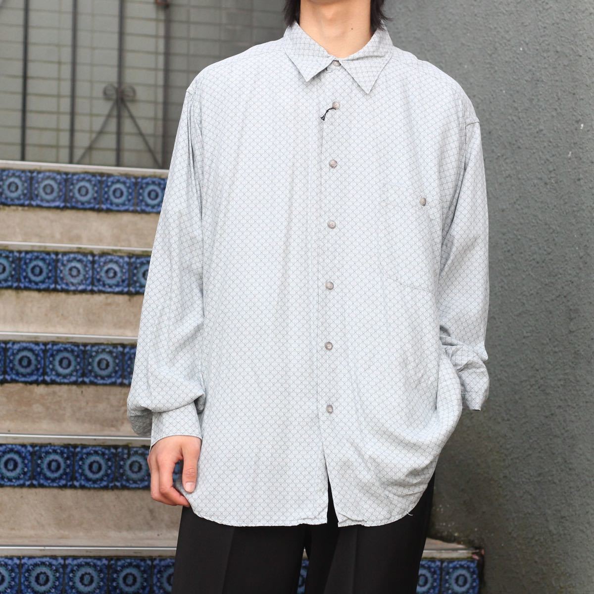 70's USA VINTAGE PATTERNED ALL OVER DESIGN SHIRT/70年代アメリカ