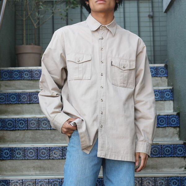 USA VINTAGE HOUSE of COLOURS HEAVY COTTON SHIRT/アメリカ古着ヘビーコットンシャツ