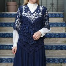 *SPECIAL ITEM* ITALY VINTAGE LACE DESIGN LONG DRESS ONE PIECE/イタリア古着レースデザインロングドレスワンピース_画像2