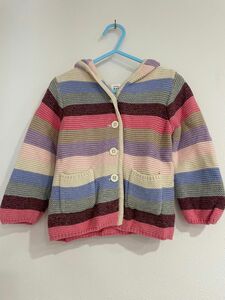 GAP BABY くまみみ　ニットカーディガン　ボーダー80