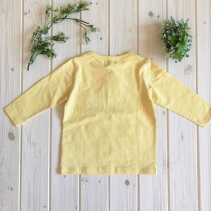 未使用タグ付き☆green label relaxing☆ベア天竺7分袖フラワー刺繍Tシャツ☆サイズ115☆ユナイテッドアローズ☆イエロー☆黄色の画像3