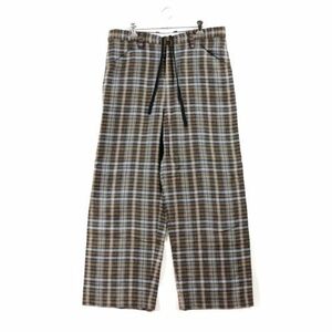 SUNSEA サンシー 19SS SPEC LINEN CHECK PANTS リネンチェックパンツ 2 ブラウン