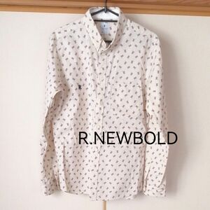 R.NEWBOLD ボタンダウンシャツ 長袖シャツ 柄シャツ 総柄 Sサイズ