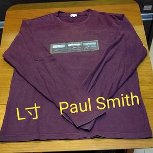 Lサイズ　Paul Smith　ロンT　アンティックローズカラー　メイドインジャパン！　ビンテージ品　カーレースプリント！