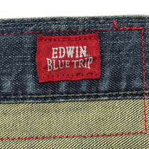 ☆ EDWIN BLUE TRIP エドウィン ブルートリップ EB0003 ストレッチ フラップポケット ヴィンテージ加工 デニムパンツ 日本製_画像8