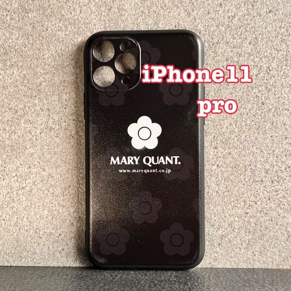 iPhone11pro マリークワント デイジー柄 モバイルケース ブラック