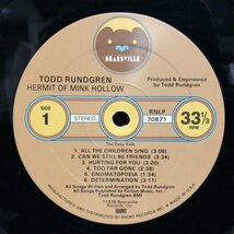 ☆【 '78 US orig】LP★Todd Rundgren - Hermit Of Mink Hollow ☆洗浄済み☆_画像3