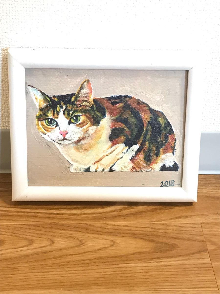 ネコ 猫 アクリル画 絵画, 絵画, 油彩, 動物画