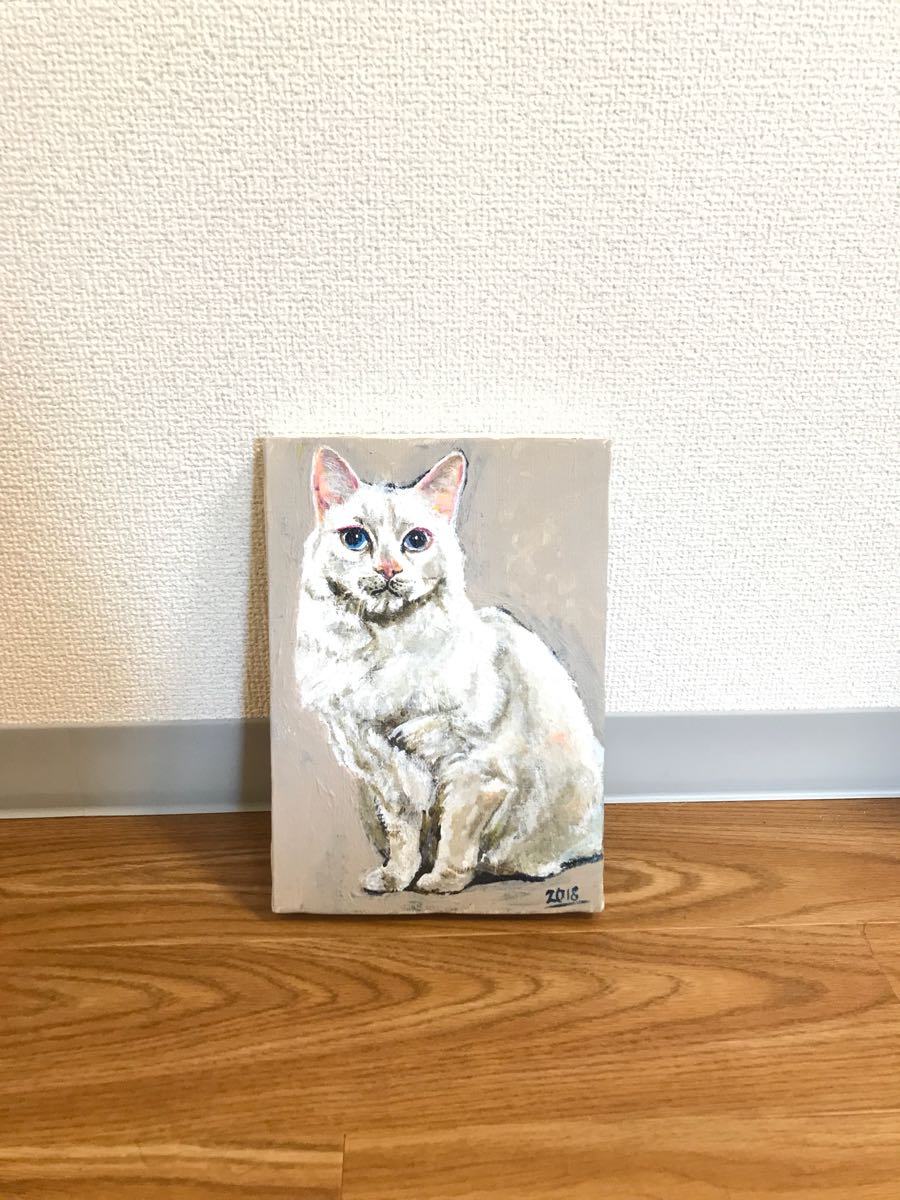 ネコ 猫 アクリル画 絵画, 絵画, 油彩, 動物画