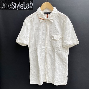 Diesel Style Lab ディーゼルスタイルラボ ストライプ 半袖 デザイン シャツ size S