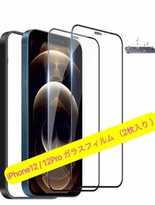 iPhone12 / 12Pro ガラスフィルム （2枚入り ）防塵網付き -21#