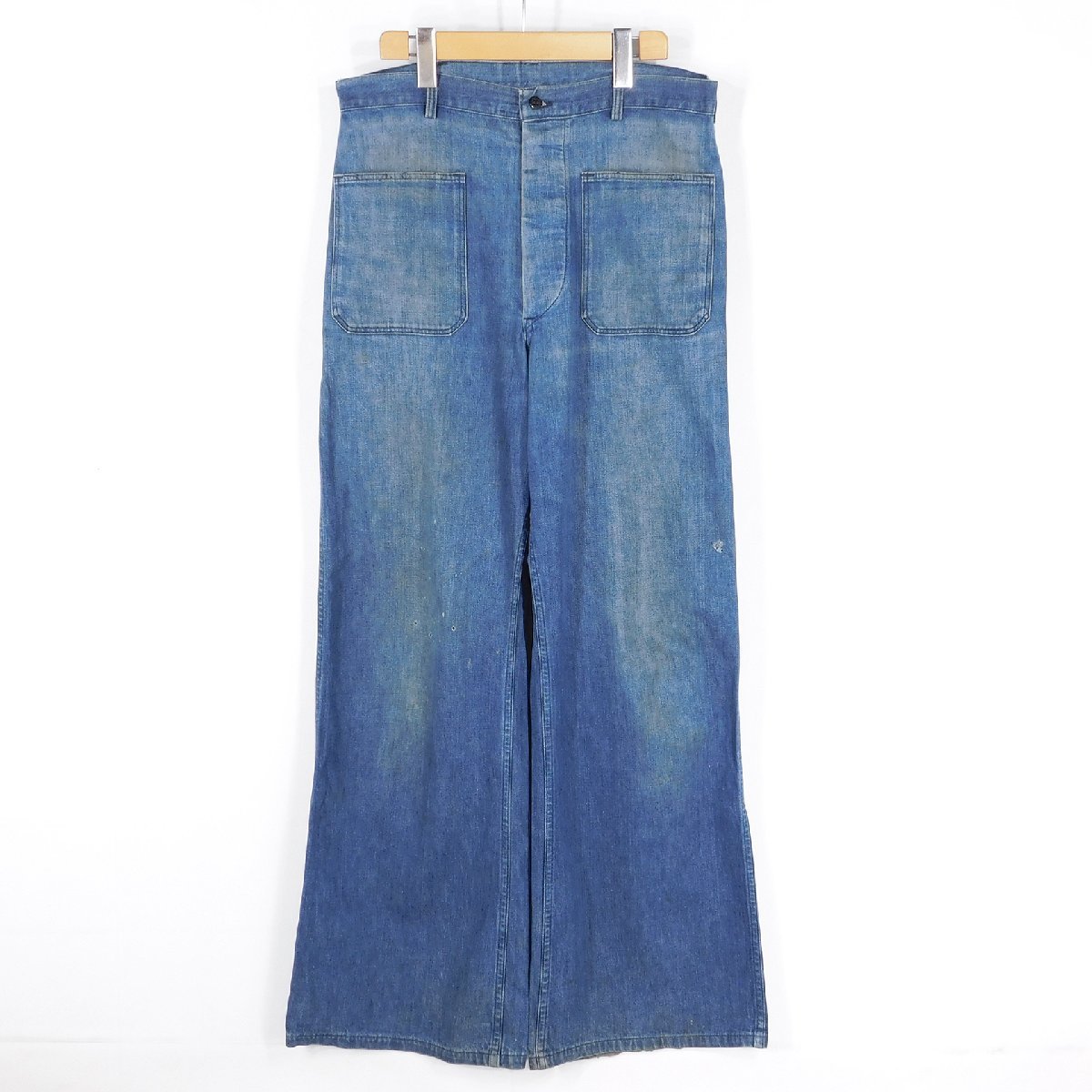 高質で安価 40s USN NAVY デニムトラウザー メタルボタン W35L31