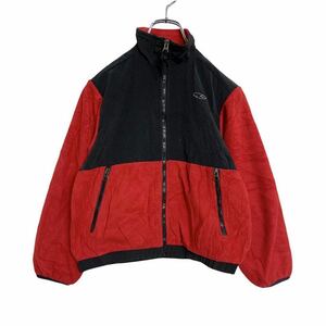 CG by Champion fleece nylon jacket Kids S 120 red black old clothes . America stock a402-5433